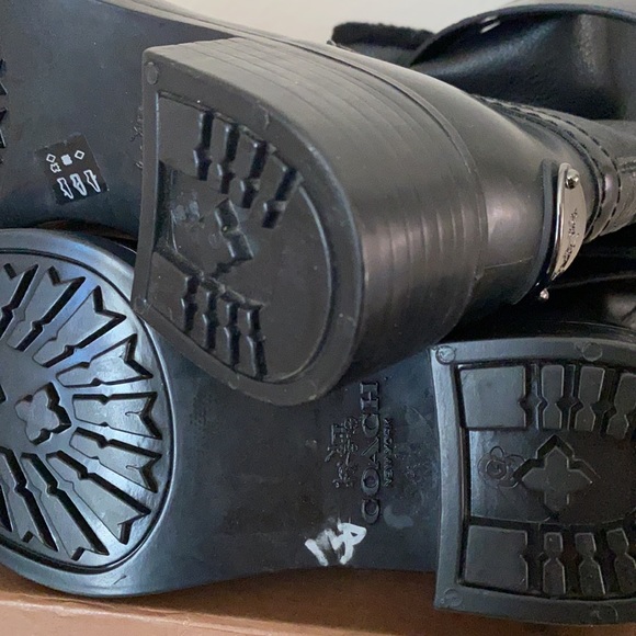 New Coach boots rain size 6 with leather top NWT - Picture 3 of 3